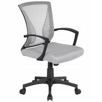 Ergonominė biuro kėdė su reguliuojamu aukščiu ir porankiais, pilka