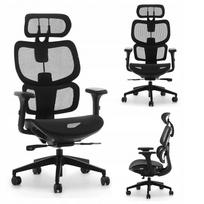Ergonominė juoda biuro kėdė HANOI su tinkline nugarėle