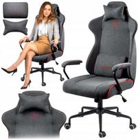 Ergonominė pasukama biuro kėdė, pilka, su 2 pagalvėlėmis