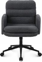 Biuro kėdė Youhauchair, reguliuojama, su kailiu, tamsiai pilka, 360° sukama