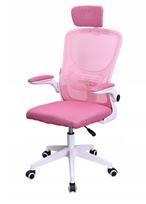 Ergonominė biuro kėdė FIBI, su tinkliniu atlošu, rožinė
