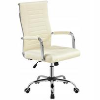 Ergonominė biuro kėdė su porankiais, pasukama, smėlio spalvos