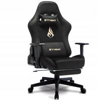 Ergonominė žaidimų kėdė su juosmens atrama, galvos atlošu ir kojų pakoju