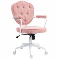 Biuro kėdė HOMCOM, ergonomiška, su supimo funkcija, rožinė, pasukama