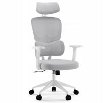 Ergonominė pilka biuro kėdė su reguliuojama nugaros atrama