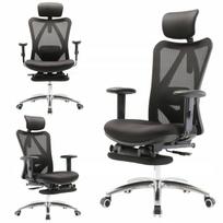 Biuro kėdė M18F, ergonomiška, juoda, reguliuojama, su pasukamu mechanizmu