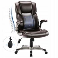 Biuro kėdė su aukšta atkalte, ergonomiška, odinė