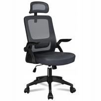 Juoda ergonomiška biuro kėdė, reguliuojama