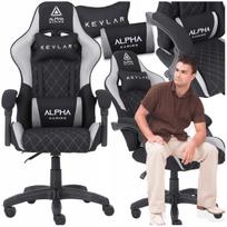 Biuro kėdė ALPHA Gaming, pilkos spalvos, su pasukamu mechanizmu, Kevlar audinys