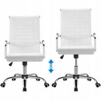 Ergonominė biuro kėdė su porankiais, ratukais, balta