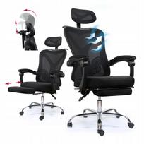 Ergonominė biuro kėdė su kojų atrama DH8001BK, juoda