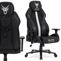Žaidimų kėdė Dragon NEXON, juoda-balta, ergonomiška, su pasukama baze