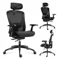 Biuro žaidimų kėdė Huzaro, juoda, ergonomiška, su tinkleliu