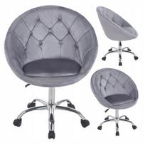 Pakeliamas krėslas RUNDO, pilkas veliūras, pasukamas, su ratukais, JUMIhome