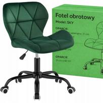 Biuro kėdė, žalios veliūro apmušalos, su pasukamu mechanizmu