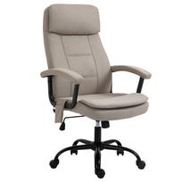 Ergonominė masažinė biuro kėdė Vinsetto, reguliuojama, šviesiai smėlio spalvos, su supimo ir pasukimo funkcija