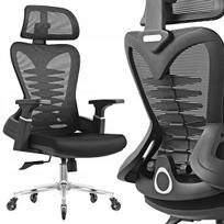 Biuro kėdė Spacetronik, ergonomiška, juoda, tinklinis atlošas