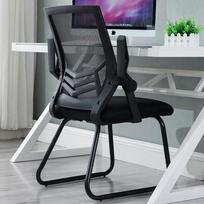 Ergonomiška juoda biuro kėdė su tinkliniu atlošu