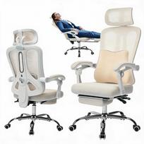 Ergonominė tinklinė žaidimų ir biuro kėdė su pakoju ir reguliuojama galvos atrama