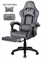Žaidimų kėdė su pasukama kojų atrama, alkantara apmušalas, ergonomiška, KARO