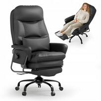 Biuro kėdė FLEXISPOT, ergonomiška, juoda, PU oda, 3 viename, atsilenkia iki 160°