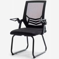 Ergonominė juoda biuro kėdė su tinkliniu atlošu