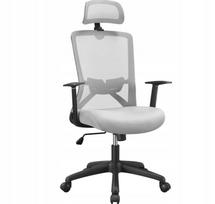 Ergonominė pilka biuro kėdė su porankiais ir ratukais