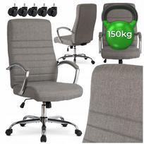 Biuro kėdė RENES, ergonomiška, pilka, su pasukama baze
