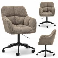 Biuro kėdė ELEGANT, tamsiai smėlio spalvos, tankus audinys, juoda ISLA bazė