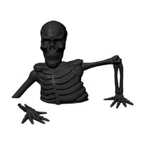 Halloween Decoration Half Body Skeleton with Crawling for Tabletop Display One Size