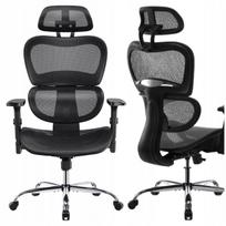 Ergonominė kėdė COMFY, tinklelis, reguliuojama, chromuota bazė, ratukai