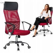 Biuro kėdė XENOS, ergonomiška, kvėpuojantis tinklinis audinys, raudona
