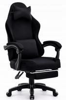 Ergonominė reguliuojama juoda biuro kėdė su pagalvėlėmis