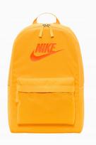 Mokyklinė sportinė kuprinė Nike Heritage, oranžinė-geltona, su pamokų tvarkaraščiu