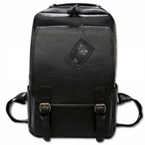 Odinė juoda kuprinė su USB jungtimi BAD&BAGS, tinkama kelionėms lėktuvu