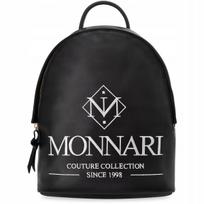 Moters kuprinė Monnari, juoda, odinė, su logotipu
