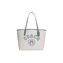 COACH City Artificial Leather Tote Bag, Shopping Bag, Shoulder Bag, Handbag Large Women's Chalk White & Indigo CB869-SVUOB One Size 1 white
