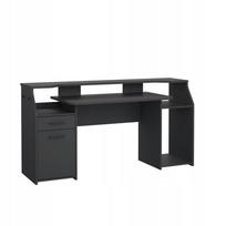 Žaidimų stalas su spintele ir praplatėjimu FUNCTION PLUS, 170 cm, pilkas matinės spalvos