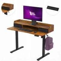 Elektrinis reguliuojamas rašomasis stalas 120x60 cm su USB, Spacetronik, rustic ąžuolo spalva