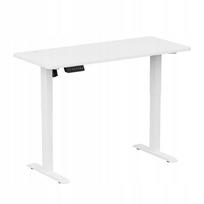 Reguliuojamas elektrinis rašomasis stalas LVNSystem, baltas, 120×60 cm, aukštis 72–114 cm