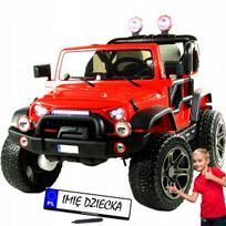 Didelis akumuliatorinis vaikiškas automobilis 4x4 su nuotoliniu valdymu ir LED žibintais