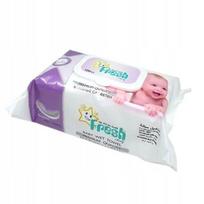 Vaikiškos drėgnos servetėlės FRESH BABY, 120 vnt., didelė pakuotė su užsegimu