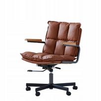 Ergonomiška odinė biuro kėdė su ratukais ir porankiais