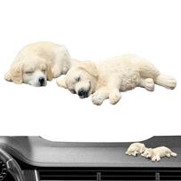 Cute Dashboard Figurines Sleeping Dog Shape Desktop Decor Auto Dashboard Ornaments For Drivers Collectors Office Home Road Trips