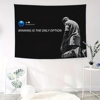 VIKAMA Kanye West Minimalism Tapestry Black Background HipHop Rap Style Wall Hanging for Trendy Music Fan Bedroom Decor 74x94cm(29x37in) white