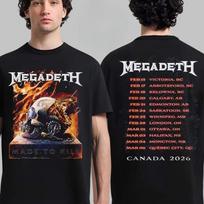 2026 Rare Megadeth Cotton Band T-shirt Unisex Short Sleeve Fashion Harajuku Hip Hop Punk T-shirt Y2K Streetwear Oversized T-shirt XXXL black