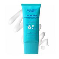 Conscious Chemist® Oil Balance Cooling Sunscreen SPF 65 PA++++ | In Vivo Tested | Gel Based Matte Finish with Niacinamide & Hyaluronic Acid, Sweat blue