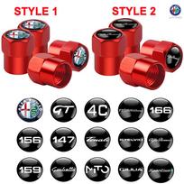 4PCS Car Tire Valve Caps Tyre Dust Cover Styling For Alfa Romeo Giulia Giulietta 159 Brera 4C TZ3 Duetto GT Mito Car Accessories ysdf45 (as the picture,For AlfaRomeo style1) red