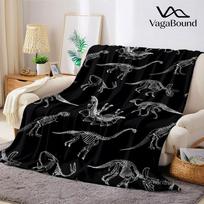 Dinozauras Skeletas Fosilija Flanelinis pledas Šiltas Minkštas Helovinas Kalėdos Sofa Šiltas Jaukus Dekoratyvinis Dekoras Dovana Visam Sezonui 75x100cm (30x40inch)