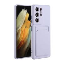 Card Slot Bag Holder Phone Case For Samsung Galaxy S26 S25 Ultra Plus S24 FE S23 A16 A55 A54 A53 A36 A56 A07 Card Holder Cover For S26 PLUS tamsiai mėlyna spalva
